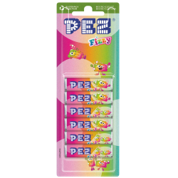 PEZ FIZI fruit-flavored candies, 6 pieces, 51 g x 24 Apple, strawberry, tutti frutti